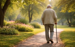 patient-age-canne-parc-verdoyant