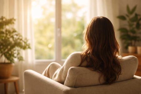 femme-dos-fauteuil-fenetre-ensoleillee