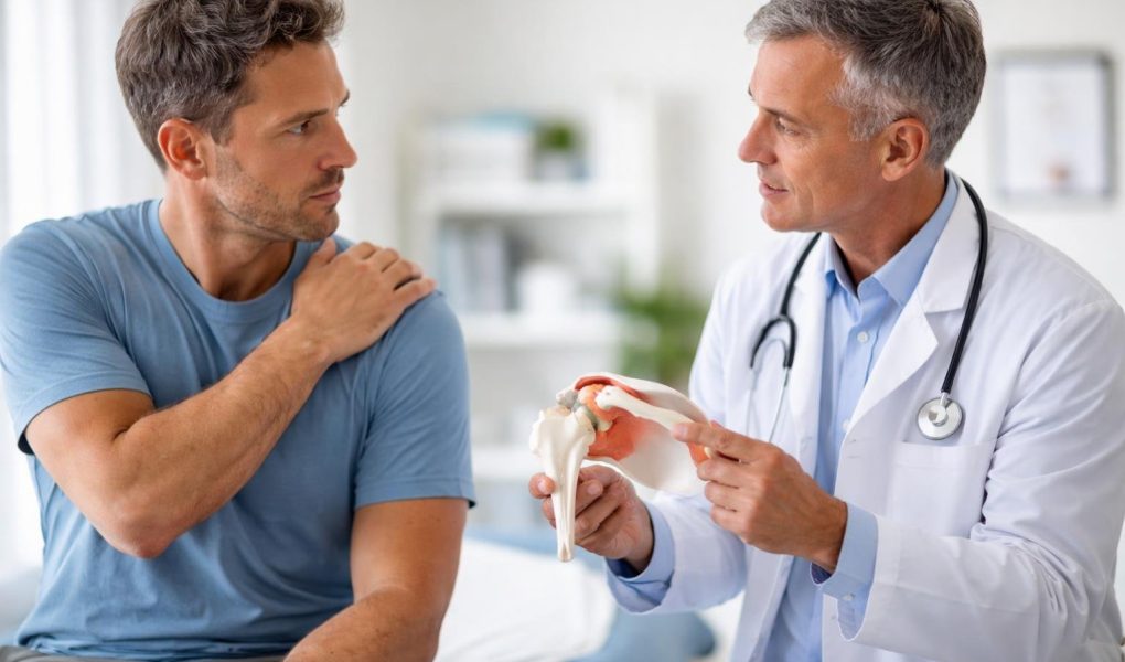 medecin-patient-epaule-modele-anatomique
