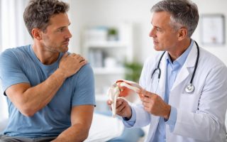 medecin-patient-epaule-modele-anatomique